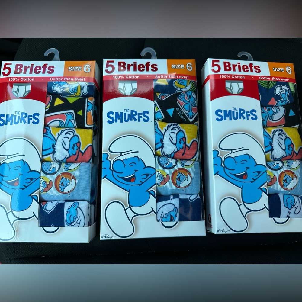 🆕The Smurfs BUNDLE 3 pks Boy’s Briefs